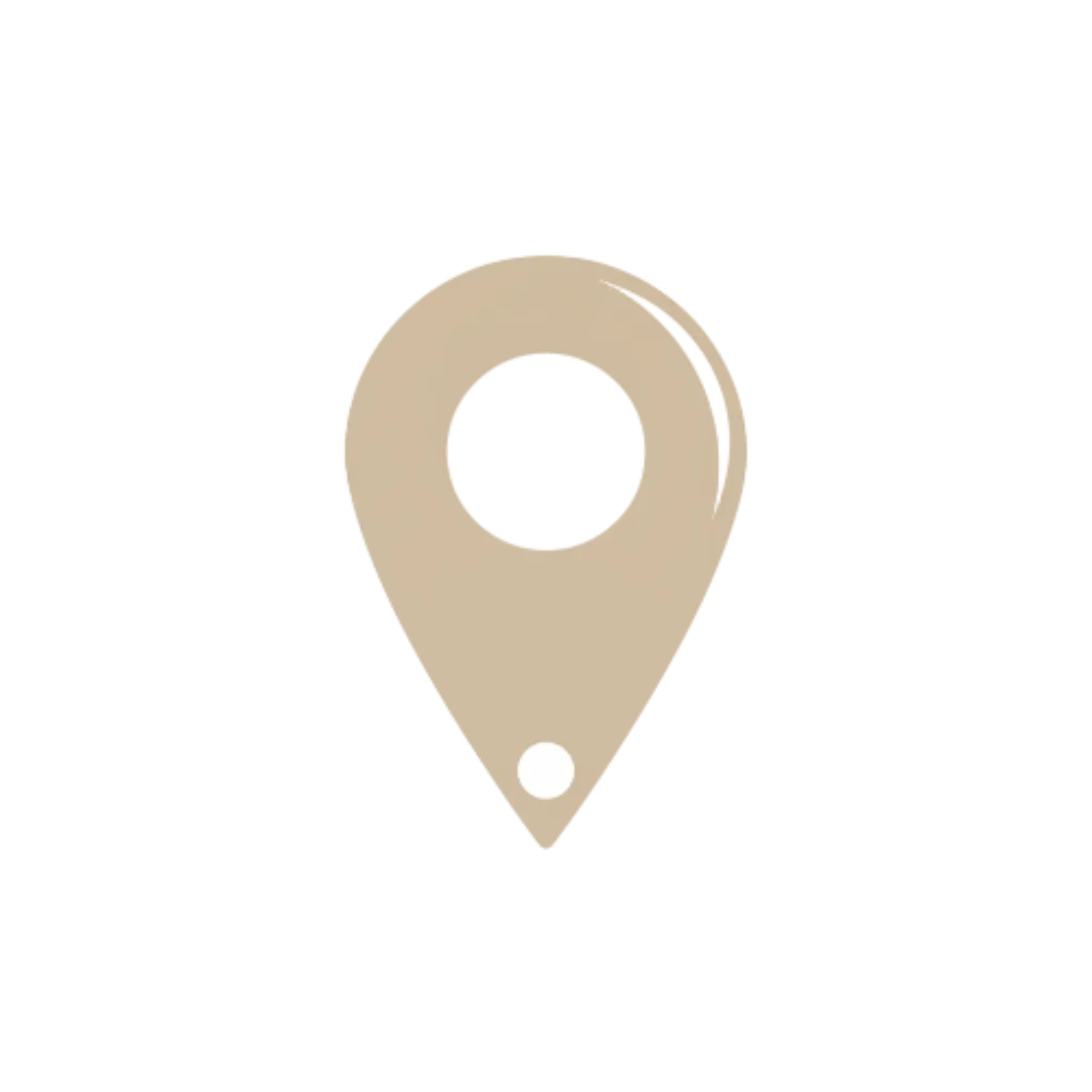 Kannst du mir ein Grosses ICON erstellen für Ort in beige ohne hintergrund und es sollte elegant sein.