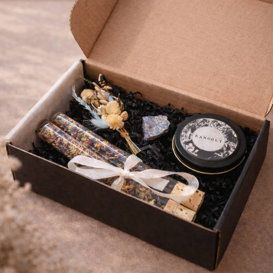 Rangoly Goodie Box – Candle & Tea Ritual